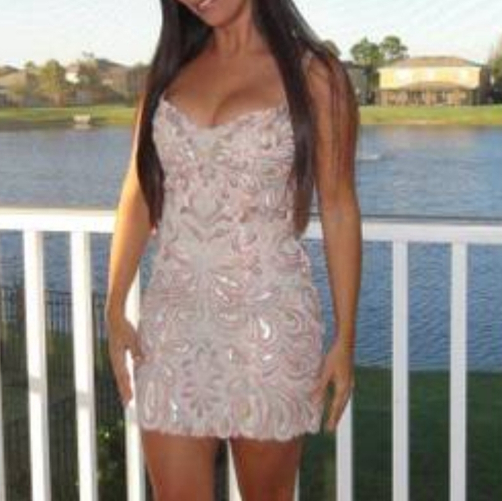 Windsor Cream Sequin Mini Dress